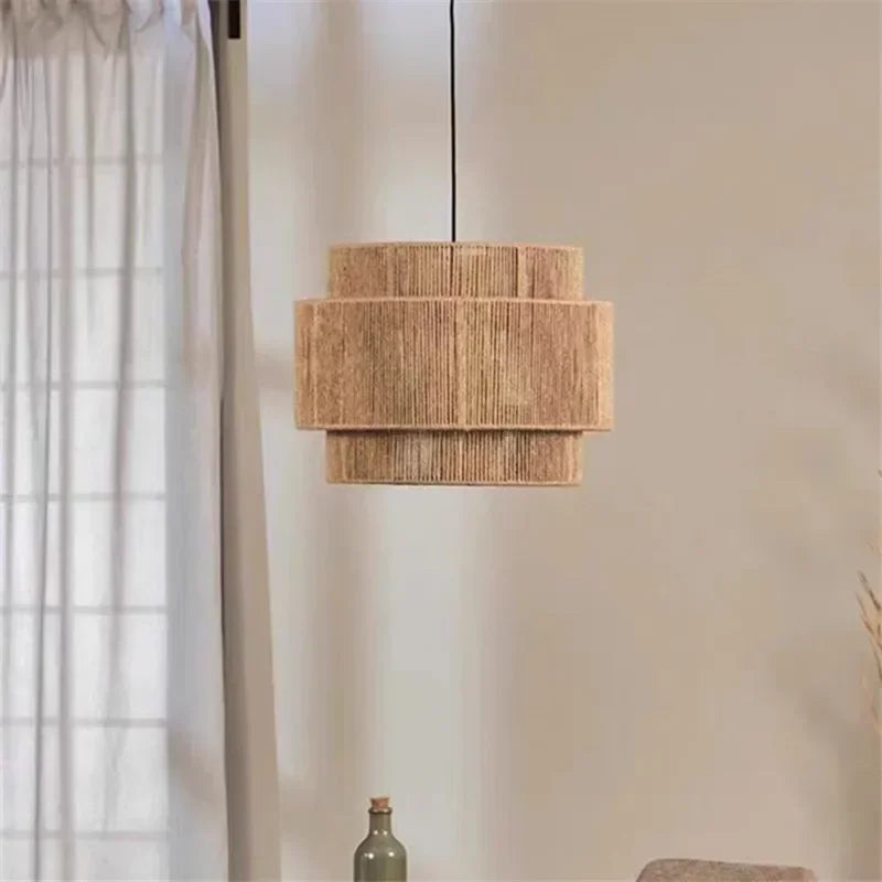 Rope Pendant Lamp Handmade Bohemian Hanging Chandelier