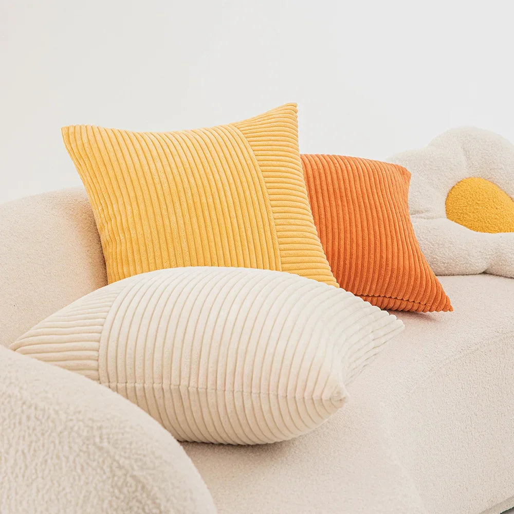 Corduroy Pillow Cover Modern & Minimalism Living Room Sofa Cushion Solid Color Throw Pillowcase