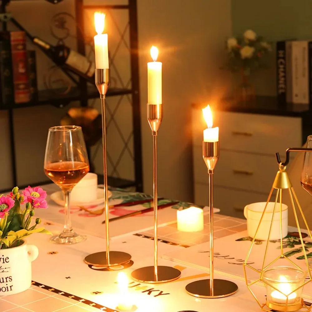 3Pcs/set Candle Holder Taper Candle Holders Fits 3/4 inch Thick Candle for Home Decor Wedding Dinning Anniversary