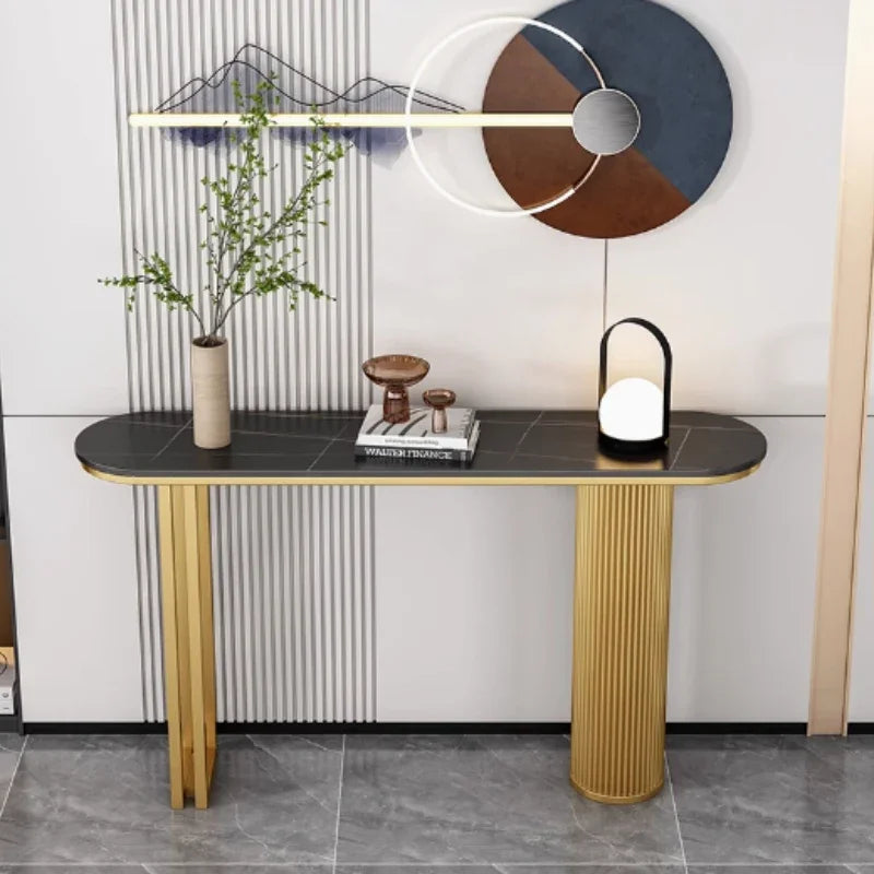 Light Luxury Slate Entrance Console Table