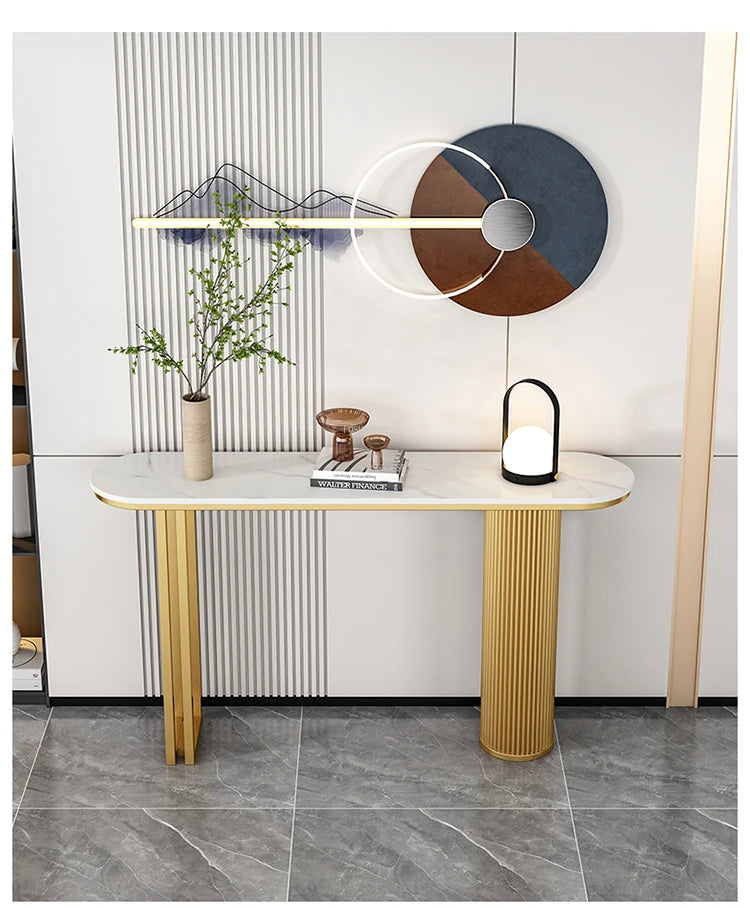 Light Luxury Slate Entrance Console Table