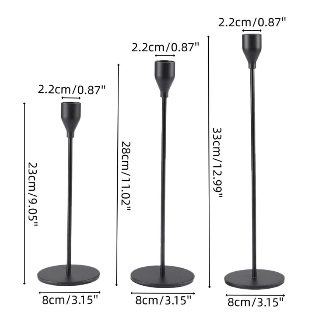 3Pcs/set Candle Holder Taper Candle Holders Fits 3/4 inch Thick Candle for Home Decor Wedding Dinning Anniversary