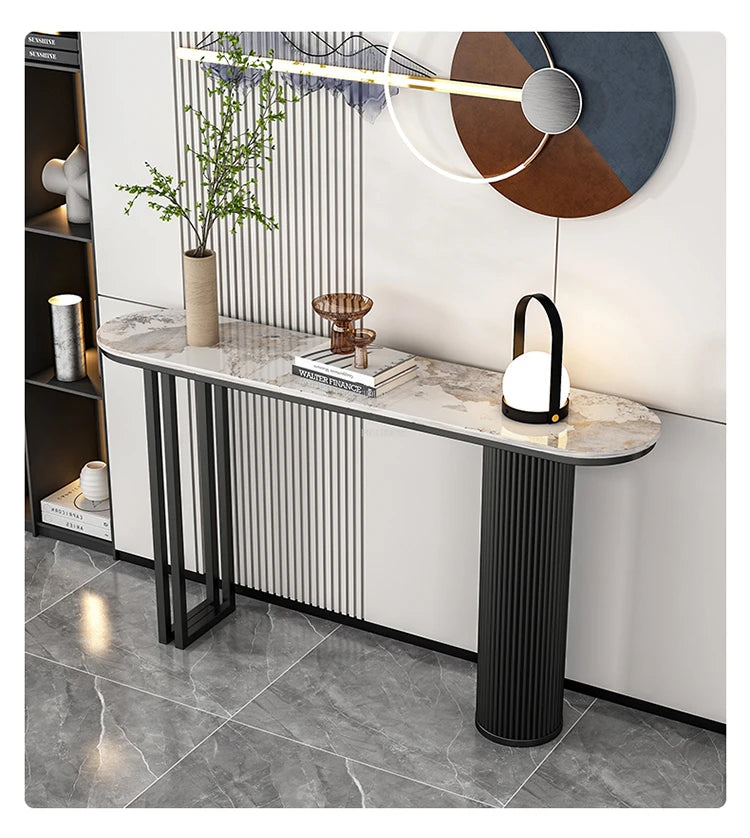 Light Luxury Slate Entrance Console Table