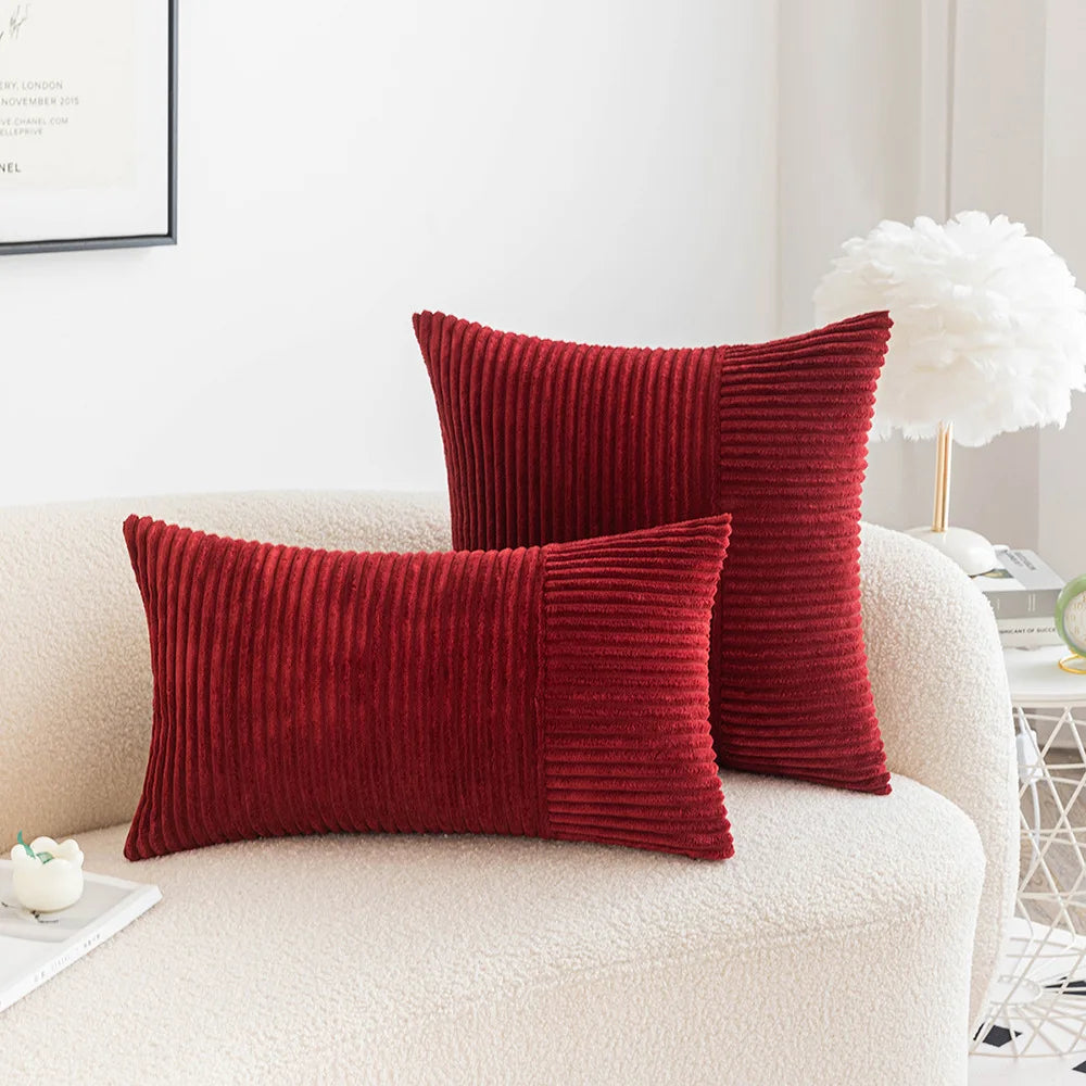 Corduroy Pillow Cover Solid Color Throw Pillowcase