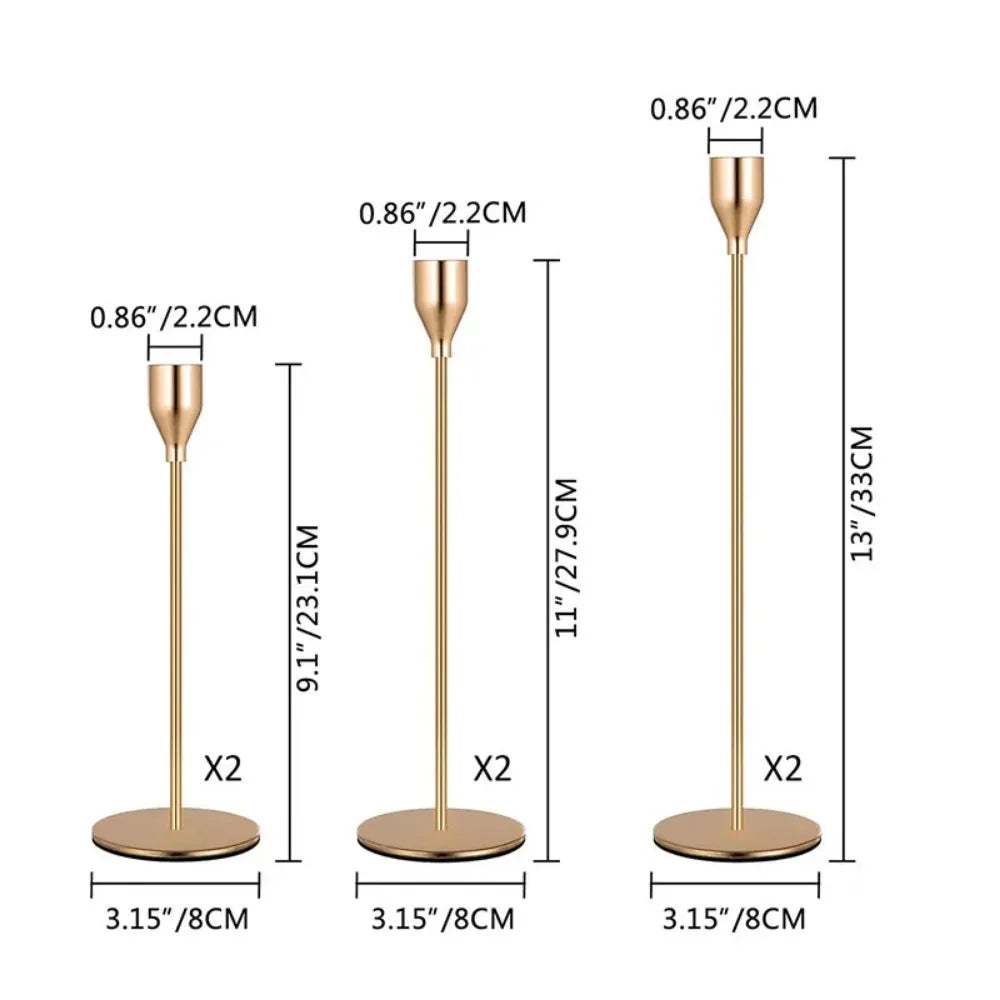 3Pcs/set Candle Holder Taper Candle Holders Fits 3/4 inch Thick Candle for Home Decor Wedding Dinning Anniversary