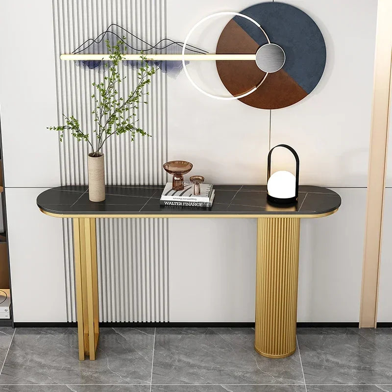 Light Luxury Slate Entrance Console Table