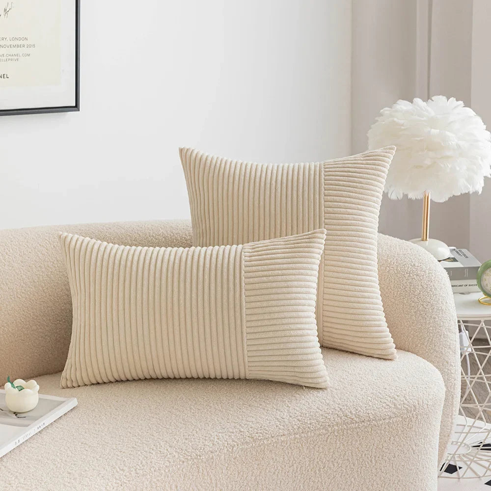 Corduroy Pillow Cover Modern & Minimalism Living Room Sofa Cushion Solid Color Throw Pillowcase