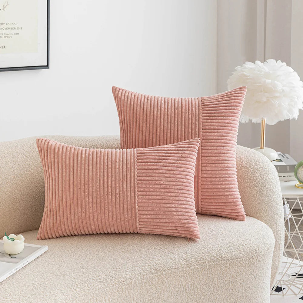 Corduroy Pillow Cover Modern & Minimalism Living Room Sofa Cushion Solid Color Throw Pillowcase