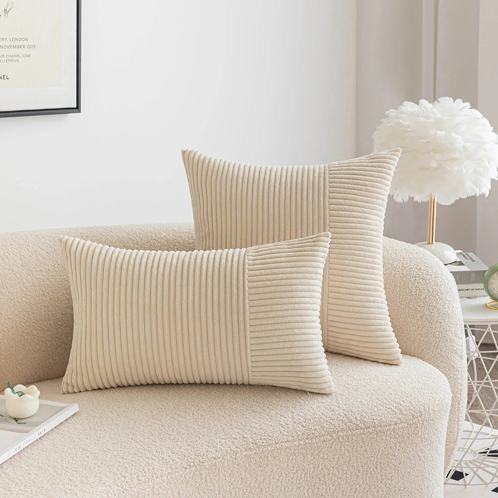 Corduroy Pillow Cover Modern & Minimalism Living Room Sofa Cushion Solid Color Throw Pillowcase