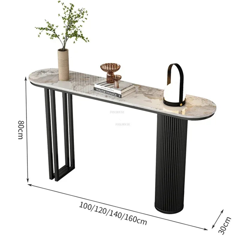 Light Luxury Slate Entrance Console Table