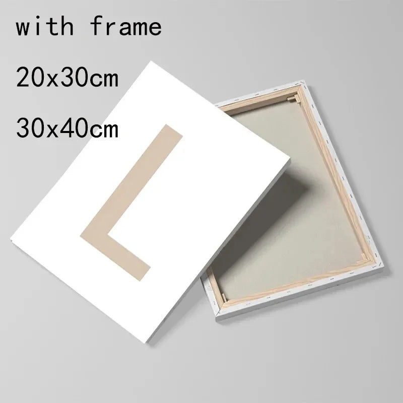 Abstract Geometric Line Beige Posters Canvas Painting