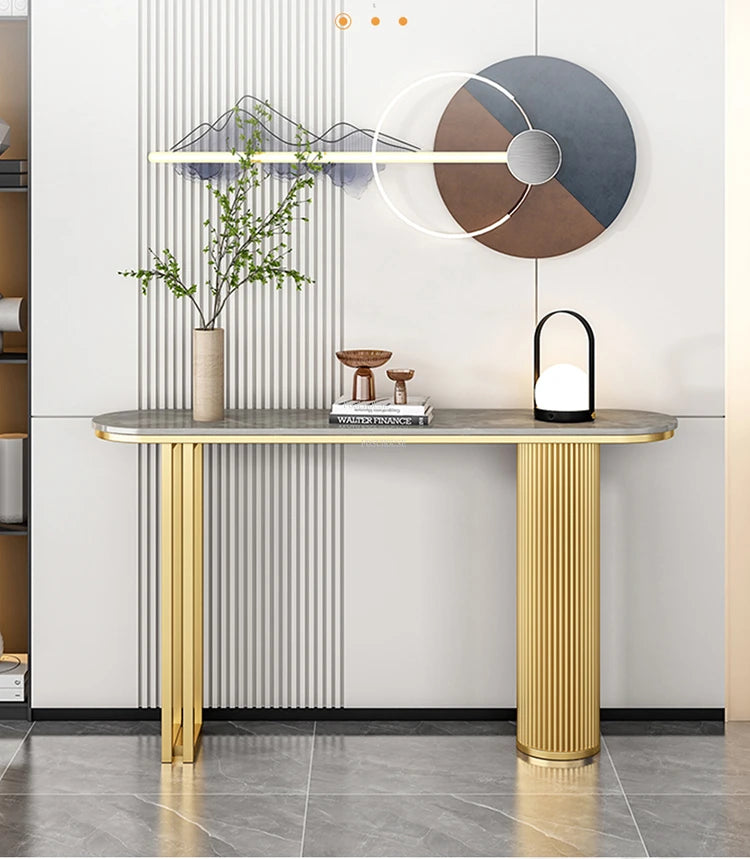 Light Luxury Slate Entrance Console Table