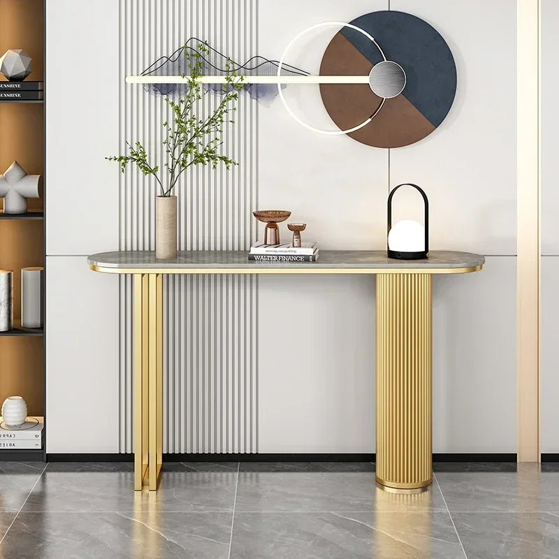 Light Luxury Slate Entrance Console Table
