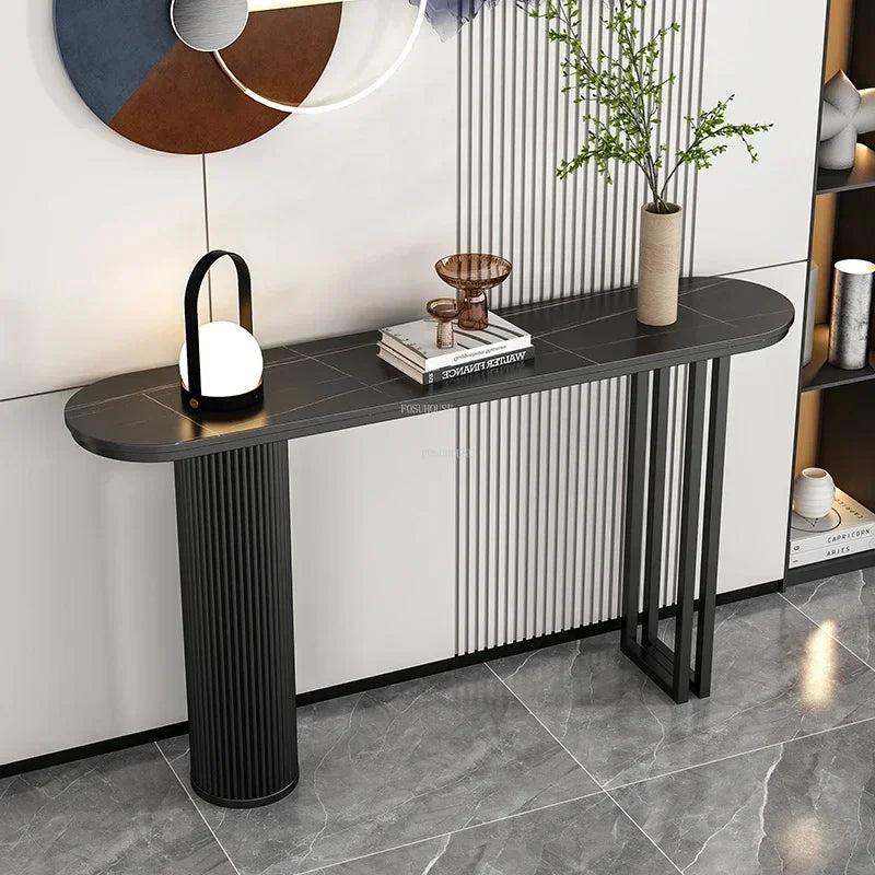 Light Luxury Slate Entrance Console Table