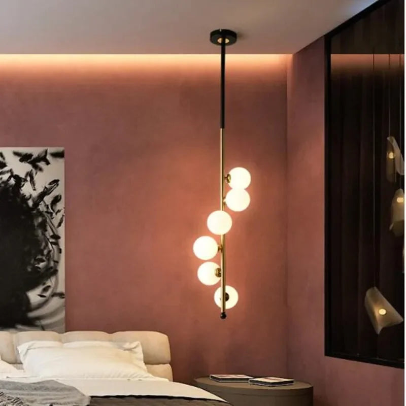 Spiral Ceiling Chandelier Glass Ball Ceiling Hanging Lights