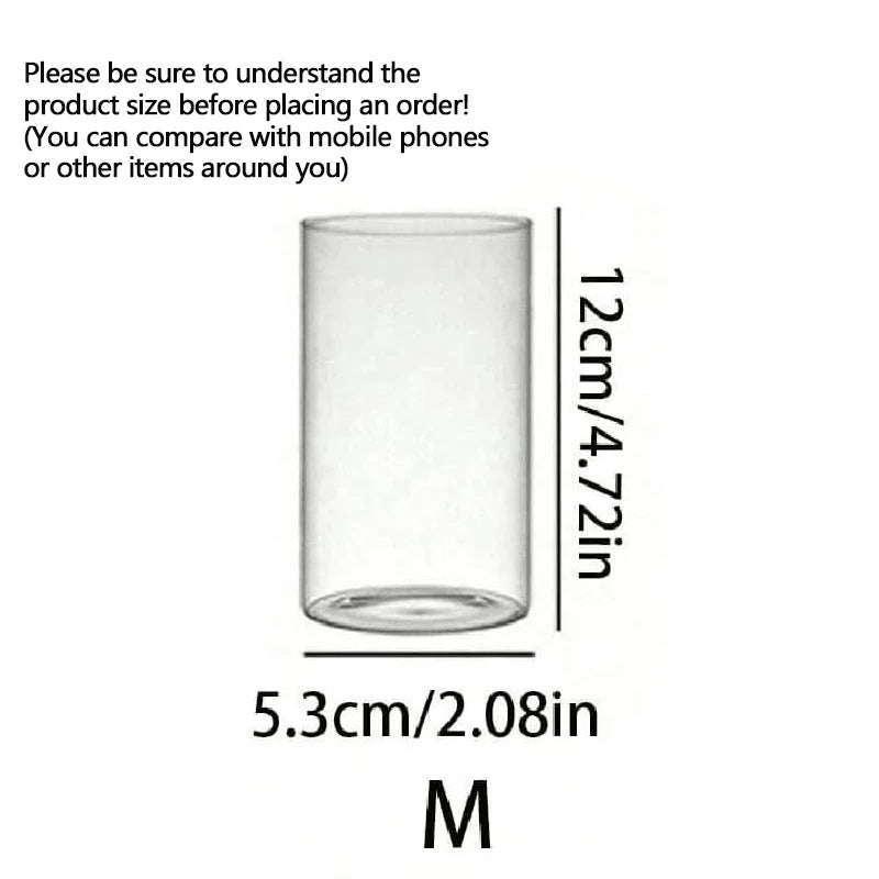 Clear Cylinder Glass Candle Holder Pillar High Borosilicate Glass Candle Holder Vase Wedding Party Decor(Candles Not Included)