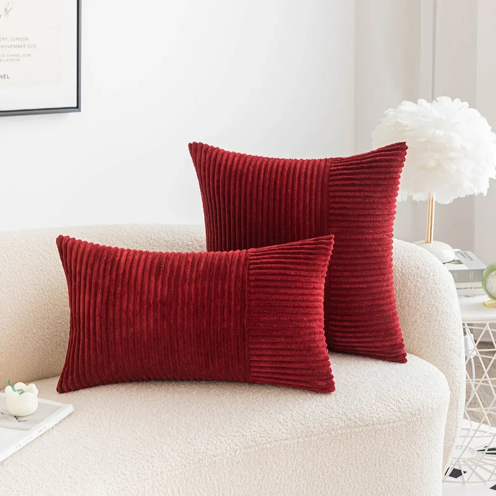 Corduroy Pillow Cover Modern & Minimalism Living Room Sofa Cushion Solid Color Throw Pillowcase