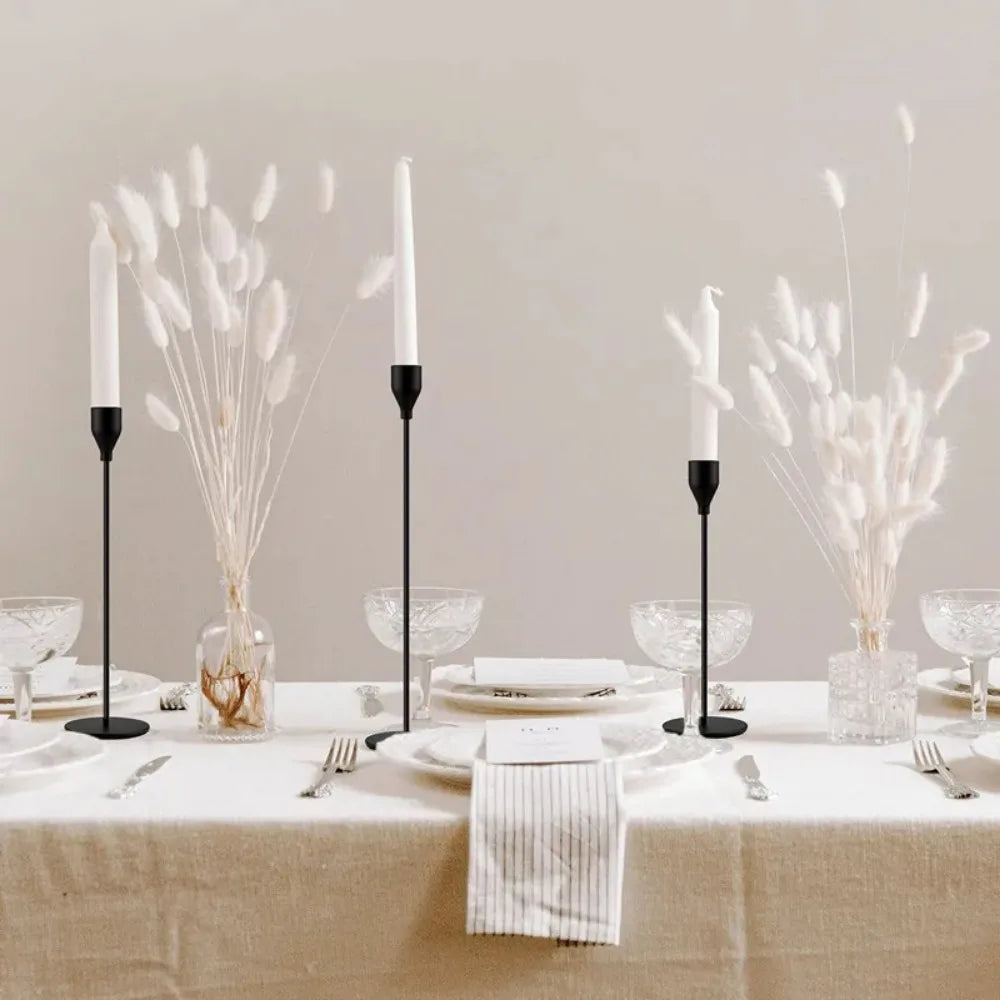 3Pcs/set Candle Holder Taper Candle Holders Fits 3/4 inch Thick Candle for Home Decor Wedding Dinning Anniversary