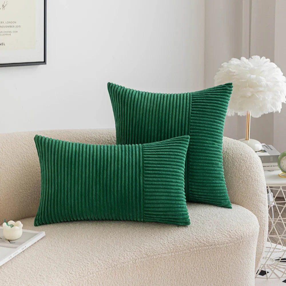 Corduroy Pillow Cover Solid Color Throw Pillowcase
