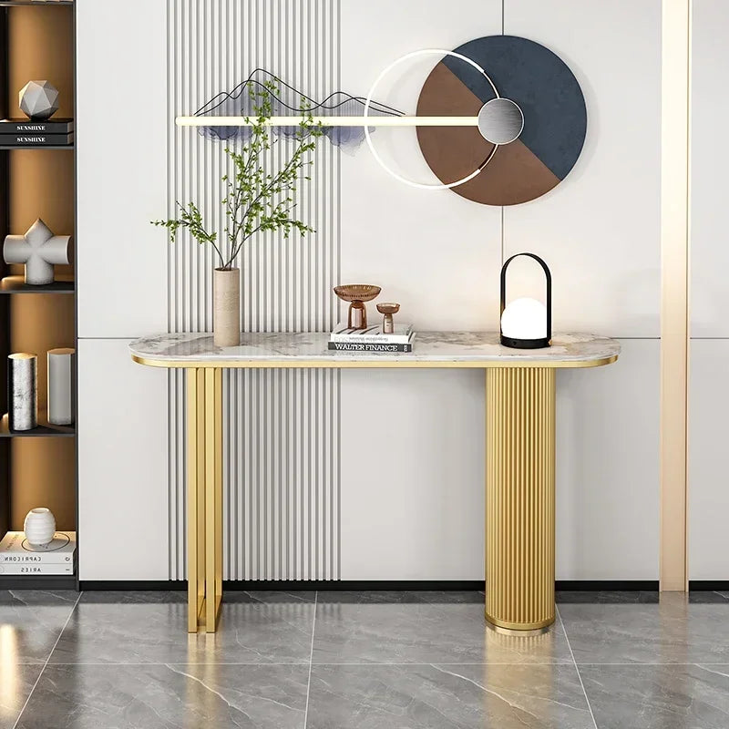 Light Luxury Slate Entrance Console Table