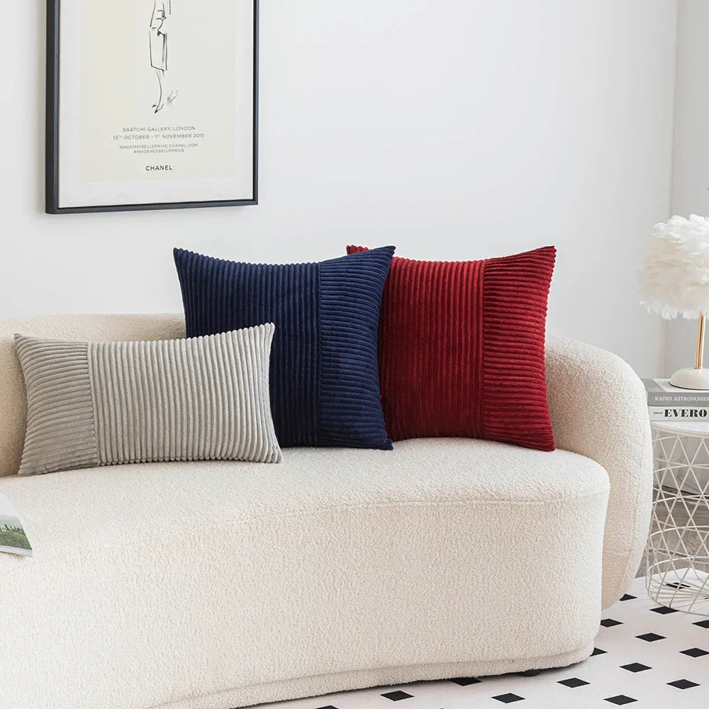Corduroy Pillow Cover Solid Color Throw Pillowcase