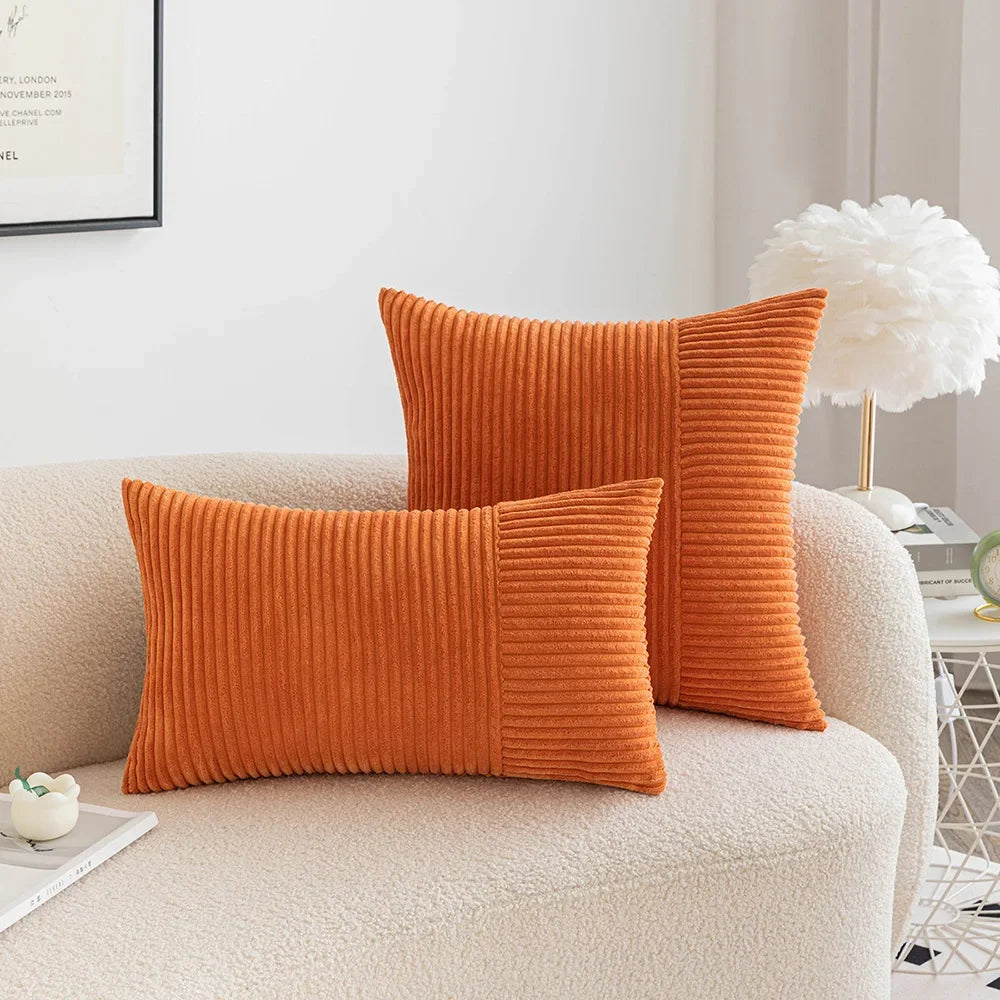 Corduroy Pillow Cover Solid Color Throw Pillowcase