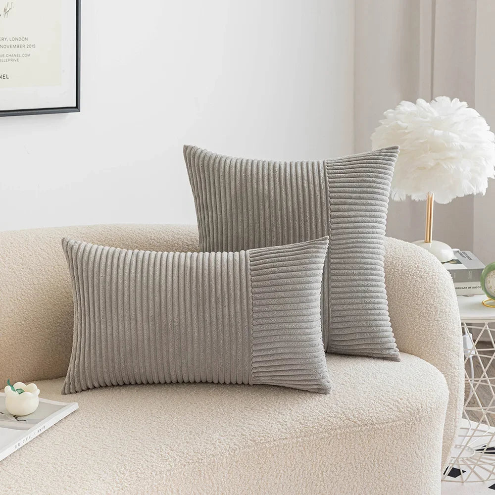 Corduroy Pillow Cover Solid Color Throw Pillowcase