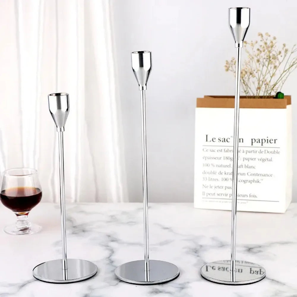 3Pcs/set Candle Holder Taper Candle Holders Fits 3/4 inch Thick Candle for Home Decor Wedding Dinning Anniversary