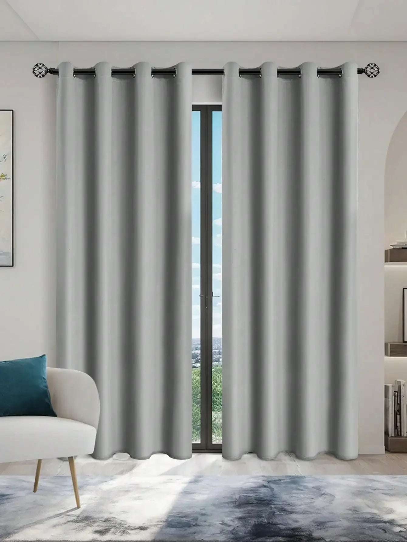 2pcs Blackout Curtains with Coated Insulated Lining, Suitable for Living Room, Bedroom, Kitchen, Home Decor, Room Decoration