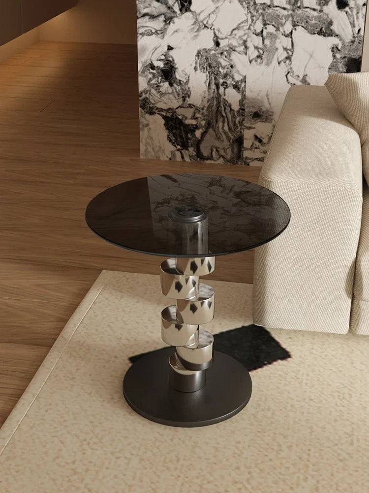 Glass Sofa Round Coffee Table