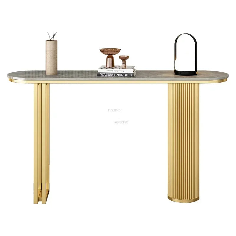 Light Luxury Slate Entrance Console Table