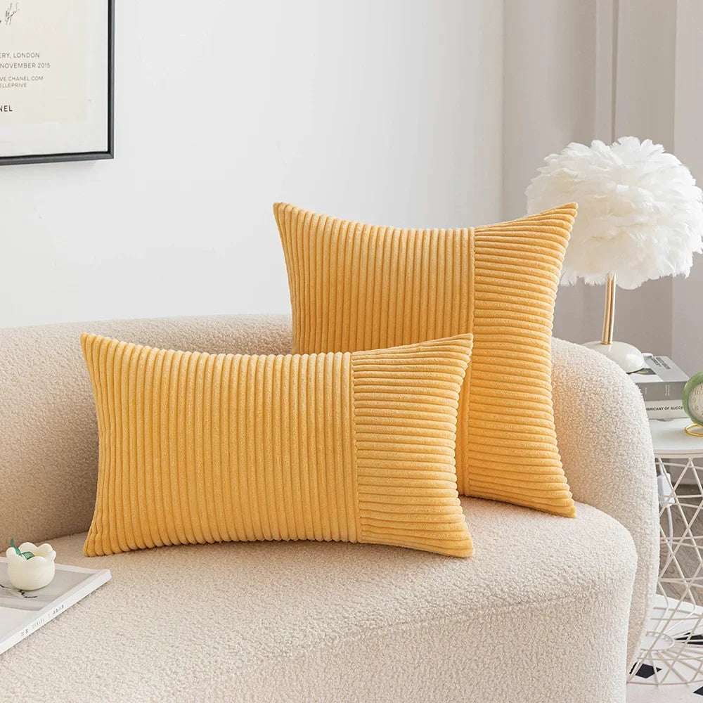 Corduroy Pillow Cover Modern & Minimalism Living Room Sofa Cushion Solid Color Throw Pillowcase