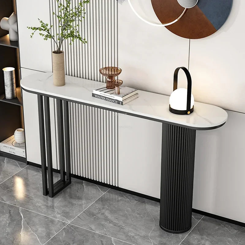 Light Luxury Slate Entrance Console Table