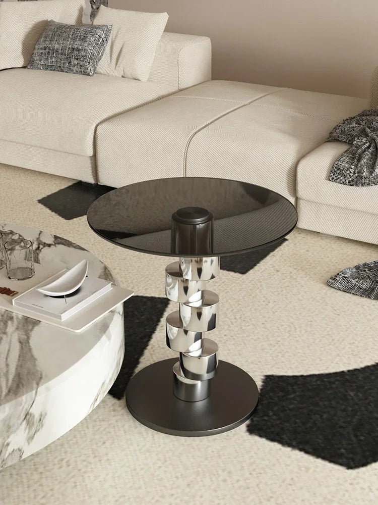 Glass Sofa Round Coffee Table