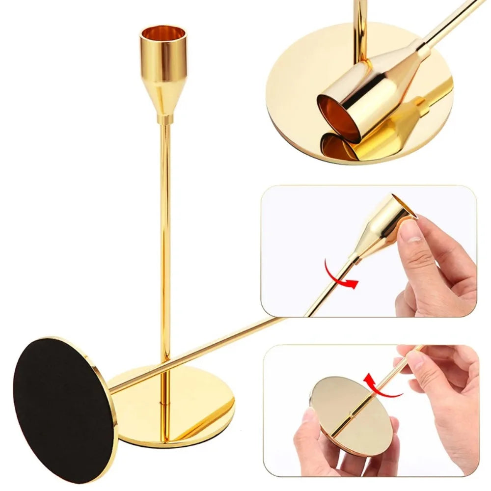 3Pcs/set Candle Holder Taper Candle Holders Fits 3/4 inch Thick Candle for Home Decor Wedding Dinning Anniversary