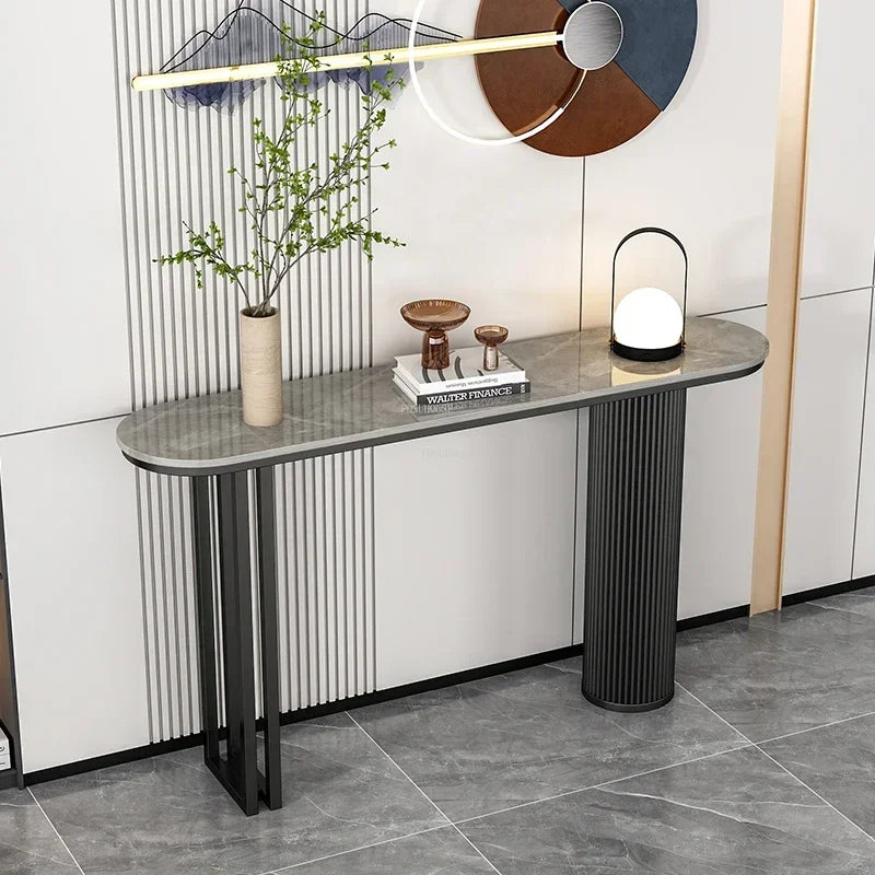 Light Luxury Slate Entrance Console Table
