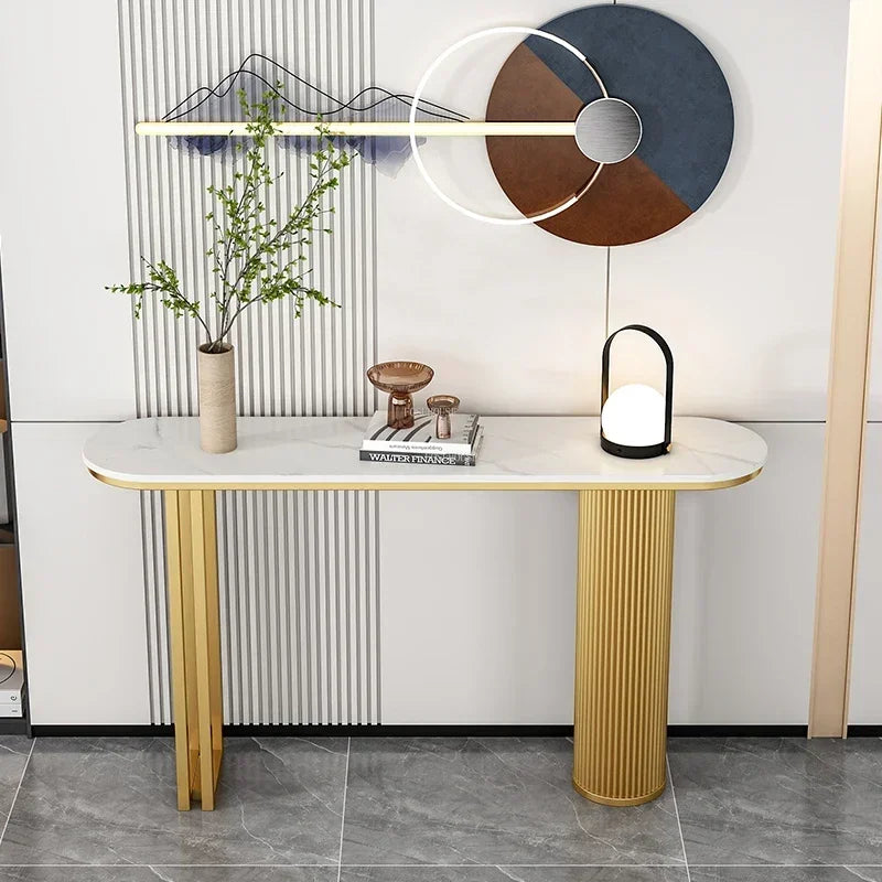 Light Luxury Slate Entrance Console Table
