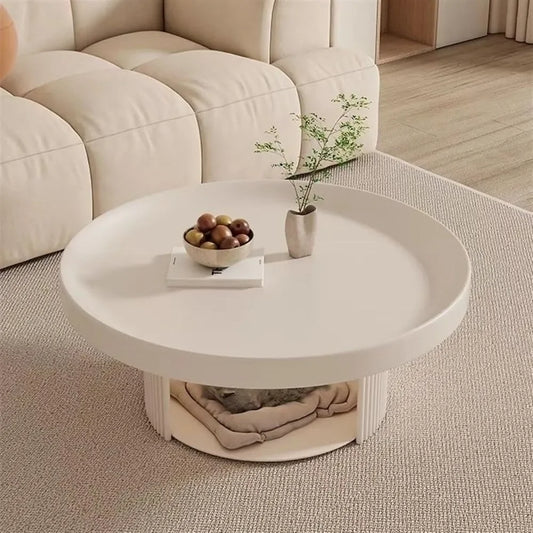 Beige Circle Coffee Table