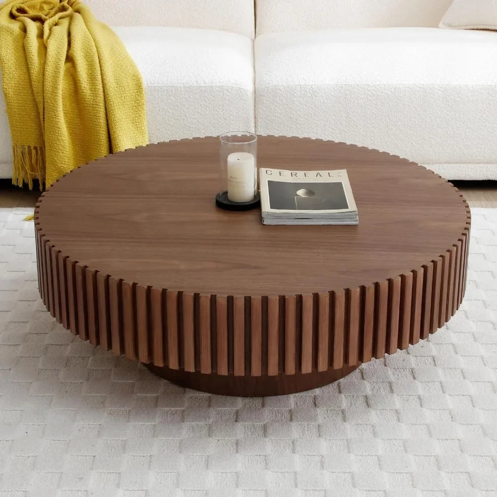 Round Coffee Table Wood End Table