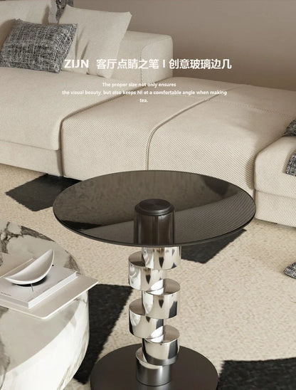 Glass Sofa Round Coffee Table