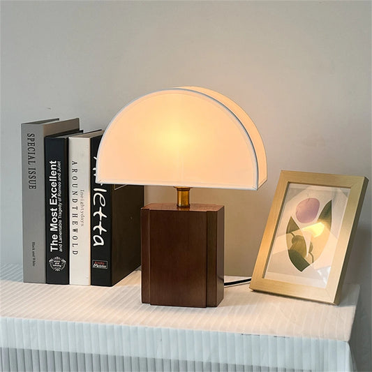 Retro Solid Wood + Fabric Lampshade Decorative Table Lamp