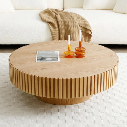 Round Coffee Table Wood End Table