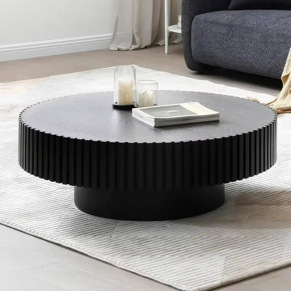 Round Coffee Table Wood End Table