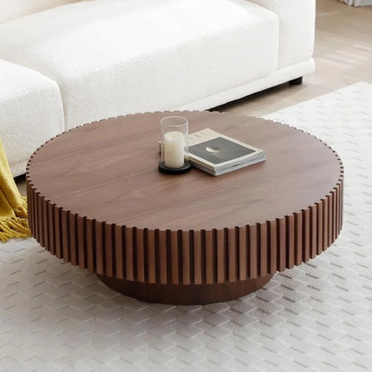 Round Coffee Table Wood End Table