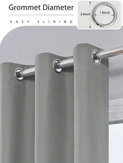 2pcs Blackout Curtains with Coated Insulated Lining, Suitable for Living Room, Bedroom, Kitchen, Home Decor, Room Decoration