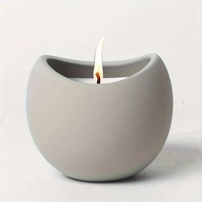 1pc Curved Concrete Candle Jar Silicone Mold - DIY Aroma Wax Holder for Home Decor