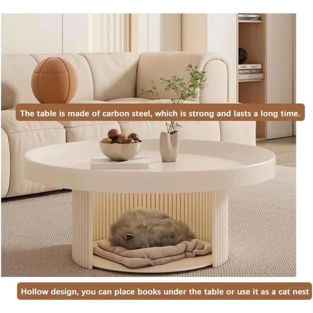 Beige Circle Coffee Table