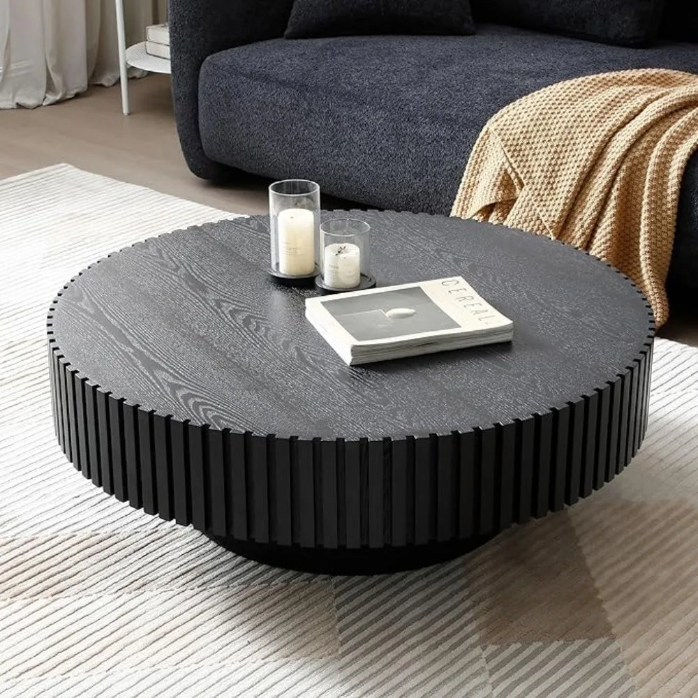 Round Coffee Table Wood End Table