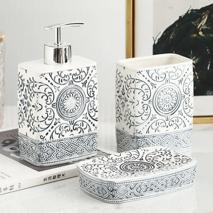 Ceramic Relief Decoration Bathroom Accessories