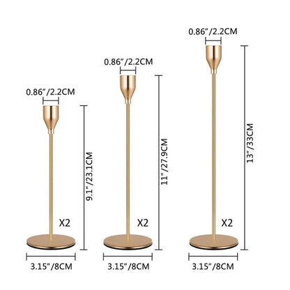 3Pcs/set Candle Holder Taper Candle Holders Fits 3/4 inch Thick Candle for Home Decor Wedding Dinning  Anniversary